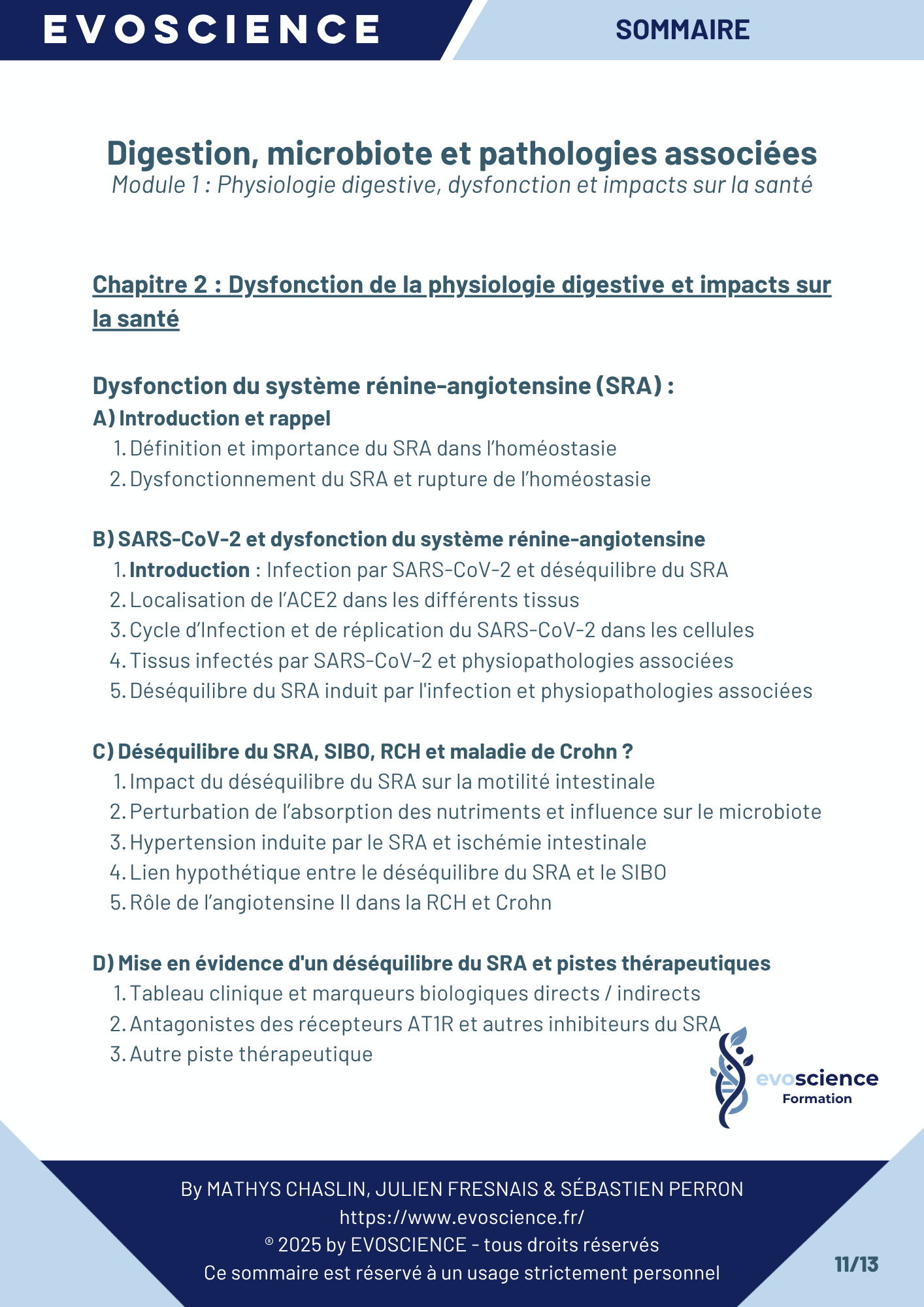 Sommaire chapitre 11