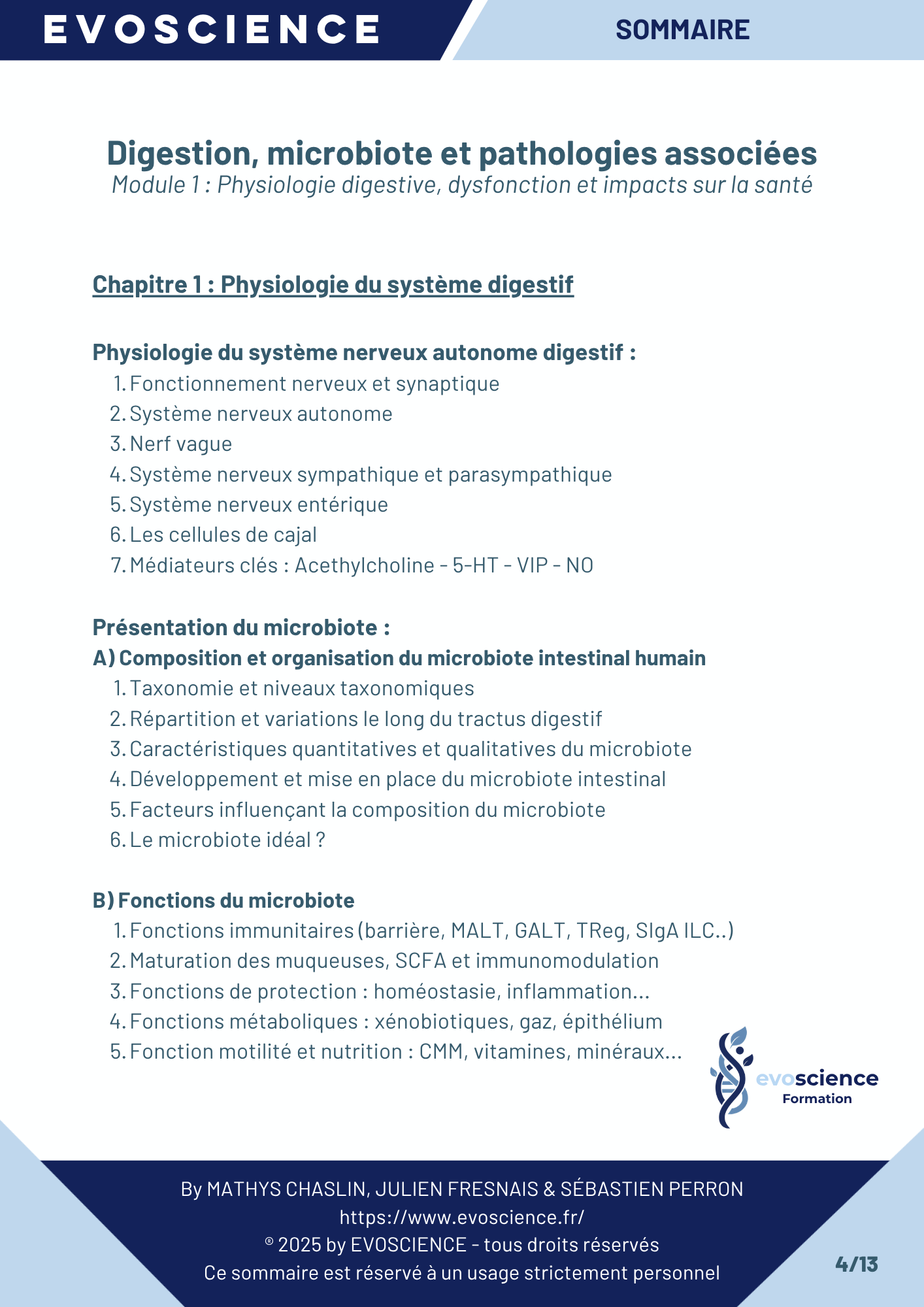 Sommaire chapitre 4